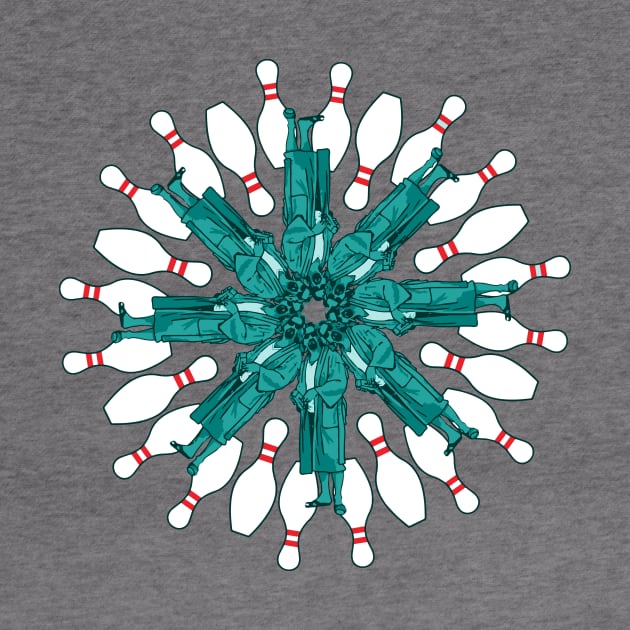 Lebowski Mindful Bowling Pin Mandala by GIANTSTEPDESIGN